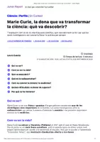 Vista previa - Unidades / Secuencias / Situaciones de Aprendizaje - Marie Curie, la dona que va transformar la ciència – Junior Report - página 1