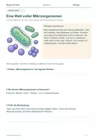Vorschau - Arbeitsblätter - Unsichtbare Mitbewohner – Mikroben & Immunsystem | Arbeitsheft | Klasse 5–7 - Seite 1