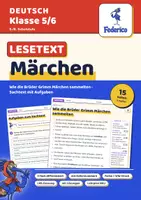 Vorschau - Arbeitsblätter - Märchen Lesetext Brüder Grimm | Sachtext in 3 Niveaus mit Zeilennummern | LRS-Fassung | Klasse 5–6 - Deckblatt
