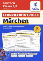 Vorschau - Test - Märchen Klassenarbeit / Test mit Lösung | Klasse 5–6 | Gruppe A/B, Erwartungshorizont, LRS - Deckblatt