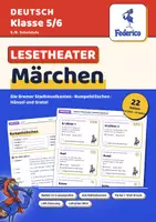 Vorschau - Aufgabenkarten - Märchen Lesetheater | 3 Stücke mit Rollenkarten in 3 Lesestufen | LRS-Fassung | Klasse 5–6 - Deckblatt