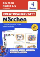 Vorschau - Arbeitsblätter - Märchen Kreativwerkstatt | Initiale, Pop-Art-Frosch, Mosaik, Lesezeichen | LRS | Klasse 5–6 - Deckblatt