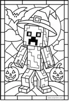 Vorschau - Arbeitsblätter - Minecraft-Halloween-Glasfenster - Seite 1