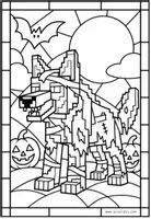 Vorschau - Arbeitsblätter - Minecraft-Halloween-Glasfenster - Seite 2
