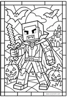Vorschau - Arbeitsblätter - Minecraft-Halloween-Glasfenster - Seite 3