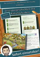 Vorschau - Arbeitsblätter - Die Samenreise – wie Pflanzen ihre Früchte verbreiten – Lesespurgeschichte mit Rätselaufgaben (Klasse 4) - Deckblatt