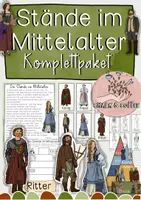 Vorschau - Stundenentwürfe - Stände im Mittelalter Unterrichtsreihe - Tafelmaterial, Arbeitsblätter, Legespiel & Bildkarte - Deckblatt