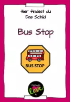 Vorschau - Bildkarten - Bus Stop - Schild - Deckblatt