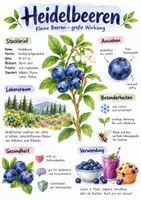 Vorschau - Arbeitsblätter - Lernposter + AB mit Fragen zum Thema "Heidelbeere" + Lösungsblatt - Deckblatt