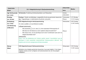 Vorschau - Stundenentwürfe - Integralrechnung im Sachzusammenhang | Oberstufe | Mathematik - Seite 1