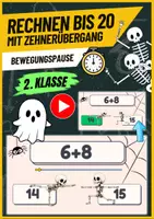 Vorschau - Spiele - Halloween Mathe 2.Klasse: Rechnen bis 20 mit Zehnerübergang - Deckblatt