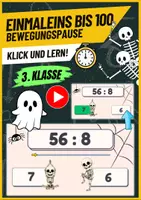 Vorschau - Spiele - Halloween Mathe 3. Klasse: Einmaleins bis 100 - Deckblatt