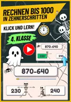 Vorschau - Spiele - Halloween Mathe 4. Klasse: Rechnen bis 1000 - Deckblatt