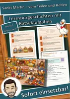 Vorschau - Arbeitsblätter - Sankt Martin – vom Teilen und Helfen – Lesespurgeschichte mit Rätselaufgaben (Klasse 2) - Deckblatt