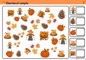 Aperçu - Apprentissages en autonomie - Cherche et compte: automne - Page de couverture
