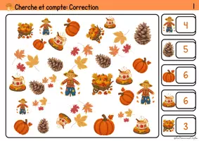 Aperçu - Apprentissages en autonomie - Cherche et compte: automne - Page 1