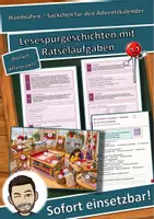 Vorschau - Arbeitsblätter - Handnähen – Säckchen für den Adventskalender – Lesespurgeschichte mit Rätselaufgaben (Klasse 5) - Deckblatt