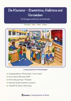 Vorschau - Arbeitsblätter - Die Klaviatur – Stammtöne, Halbtöne und Vorzeichen – Lesespurgeschichte mit Rätselaufgaben (Klasse 6) - Seite 1