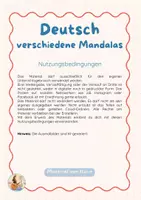 Vorschau - Mal- und Bastelvorlagen - Mandalas zum Fach Deutsch mit Deckblättern - Seite 1