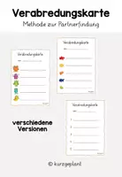 Vorschau - Aufgabenkarten - Verabredungskarte - Methode zur Partnerfindung - Deckblatt