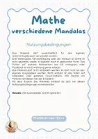 Vorschau - Mal- und Bastelvorlagen - Mandalas zum Fach Mathe mit Deckblättern - Seite 1