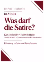 Vorschau - Arbeitsblätter - Klausur Erörterung Q2: Tucholsky „Was darf die Satire?“ und Heine „Krähwinkel“ – Darf Satire alles? - Deckblatt