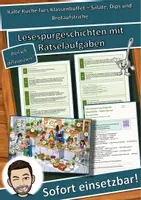Vorschau - Arbeitsblätter - Kalte Küche fürs Klassenbuffet – Salate, Dips und Brotaufstriche – Lesespurgeschichte mit Rätselaufgaben (Klasse 7) - Deckblatt