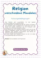 Vorschau - Mal- und Bastelvorlagen - Mandalas zum Fach Religion mit Deckblättern - Seite 1