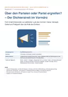 Vorschau - Stundenentwürfe - Unterrichtssequenz Q1: Über den Parteien oder Partei ergreifen? – Der Dichterstreit im Vormärz (politische Lyrik, Gedichtvergleich) - Seite 1