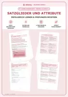 Vorschau - Arbeitsblätter - Klasse 5 · Deutsch · Satzglieder und Attribute, Subjekt und Prädikat, Kongruenz von Subjekt und Prädikat - Deckblatt