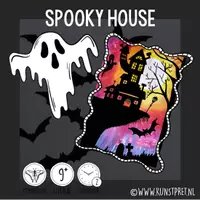 Voorbeeld - Spookhuis voor Halloween, VIDEO schilderles - Voorblad