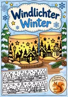 Vorschau - Mal- und Bastelvorlagen - Weihnachten basteln | Windlichter | Kunst Vertretungsstunde Klasse 1-4 Winter - Deckblatt