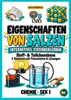Vorschau - Stationenlernen - Eigenschaften von Salzen - Interaktives Stationenlernen mit Teilchenebene, Präsentation & Lösungen | Chemie Sek I - Deckblatt