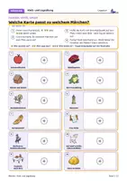 Vorschau - Spiele - Märchen Klettübung | Figuren, Sätze, Enden zuordnen | 3 Kartensätze | LRS | Klasse 5–6 - Seite 1