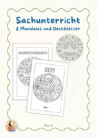 Vorschau - Mal- und Bastelvorlagen - Mandalas zum Fach Sachunterricht mit Deckblättern - Deckblatt