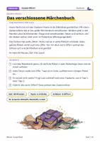 Vorschau - Arbeitsblätter - Märchen Escape-Rätsel | 6 Rätsel, Tippkarten, Lösung | Präteritum, Märchenwissen | LRS | Klasse 5–6 - Seite 1