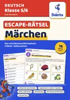 Vorschau - Arbeitsblätter - Märchen Escape-Rätsel | 6 Rätsel, Tippkarten, Lösung | Präteritum, Märchenwissen | LRS | Klasse 5–6 - Deckblatt