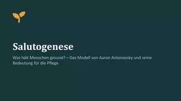 Vorschau - Arbeitsblätter - Salutogenese in der Pflege - Deckblatt