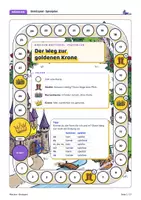 Vorschau - Spiele - Märchen Brettspiel | Präteritum | 60 Karten, 2 Stufen | Lösung auf der Rückseite | LRS | Klasse 5–6 - Seite 1