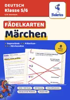 Vorschau - Spiele - Märchen Fädelkarten | Zuordnen mit Wollfaden, Selbstkontrolle | Präteritum | LRS | Klasse 5–6 - Deckblatt
