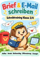 Vorschau - Arbeitsblätter - Brief & E-Mail schreiben Klasse 3/4 | Schreibtraining mit Aufbau, Anrede, Briefumschlag, Differenzierung & Lösungen - Deckblatt