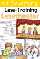 Vorschau - Unterrichtsreihen - Lesetheater / Vorlesetheater - Lese-Training - Lustige Texte mit Bildkarten & Bewertung - Deckblatt