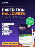 Vorschau - Unterrichtsreihen - Kostenlos - Expedition Halloween – Geschichte, Deutsch, Englisch, Mathe 5/6 - Escape Rätsel mit Lösungen - Freebie - Deckblatt