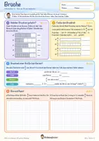 Vorschau - Arbeitsblätter - Brüche Mindmap + 4 Arbeitsblätter mit Lösungen + Lernvideo (QR) – erweitern, kürzen, vergleichen - Seite 2