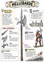 Vorschau - Arbeitsblätter - Lernposter + AB mit Fragen zum Thema "Hellebarde" + Lösungsblatt - Deckblatt