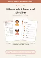 Vorschau - Stundenentwürfe - Wörter lesen und schreiben mit E | Aus Silben erste Wörter bauen | Stunde 4 von 6 mit Wortkarten | Klasse 1-2 | fertige Deutschstunde - Deckblatt