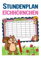 Vorschau - Anderer Materialtyp - Stundenplan Eichhörnchen / Eichhörnchenklasse - Deckblatt