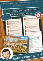 Vorschau - Arbeitsblätter - Die Uhr wird umgestellt – Uhrzeiten lesen und Zeitspannen rechnen – Lesespurgeschichte mit Rätselaufgaben (Klasse 3) - Deckblatt