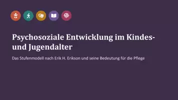 Vorschau - Arbeitsblätter - Erikson Entwicklung Kindes Jugendalter in der Pflege - Deckblatt