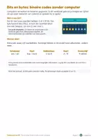 Voorbeeld - Bits en bytes: binaire codes zonder computer | Groep 7–8 | Met antwoorden - Pagina 2